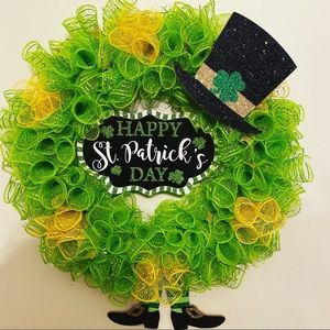 🍀Saint Patrick’s Day Mesh Door Hanger Wreath🍀